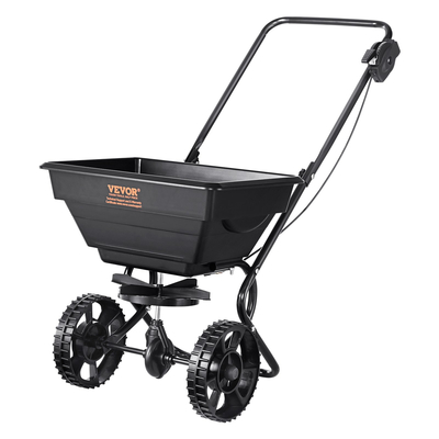 VEVOR Broadcast Spreader, 25 LB Walk-Behind Turf Spreader με 8&quot; τροχούς, Steel Push Fertilizer Spreader, Garden Seder και Salt Spreader, Σχεδιασμένο για κατοικίες, αγροκτήματα και σκληρό έδαφος, μαύρο