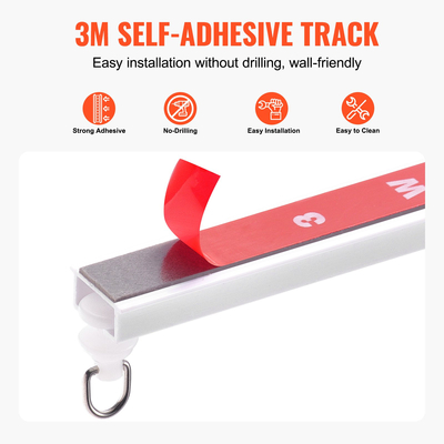 Σετ πίστας οροφής VEVOR 9,9 FT/3 μέτρα Αυτοκόλλητο διαχωριστικό δωματίου Λευκό