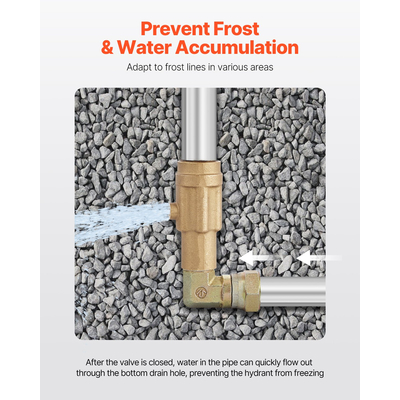 Χυτοσίδηρος VEVOR Frost Proof Yard Hydrant 63&#039;&#039; Μήκος 36&#039;&#039; Βάθος Θάψεως Βαρέων καθηκόντων Χυτοσίδηρος