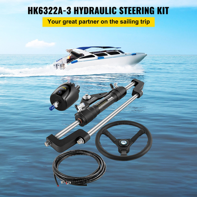 VEVOR Hydraulic Outboard Steering Kit 300HP, Hydraulic Steering Kit Αντλία κράνους, Υδραυλικό κιτ διεύθυνσης σκάφους με υδραυλικό σωλήνα διεύθυνσης 22 ποδιών για σύστημα διεύθυνσης σκάφους