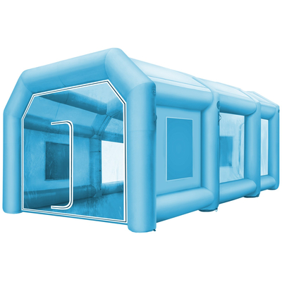 Φουσκωτή σκηνή VEVOR 26x13x10Ft Φουσκωτός Θάλαμος Σπρέυ Προσαρμοσμένη Σκηνή Φουσκωτό Θάλαμο Βαφής Σκηνή Θάλαμος Βαφής Αυτοκινήτου Giant Workstation 210D Oxford Fabric With 2 Blowers