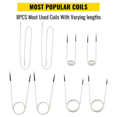 Κιτ επαγωγικών πηνίων επαγωγικού θερμαντήρα VEVOR, κιτ μαγνητικού θερμαντήρα μίνι επαγωγής, αξεσουάρ θερμότητας χωρίς φλόγα 8 τεμ., Εργαλείο επαγωγικής θέρμανσης ανθεκτικό στη θερμότητα με ευελιξία για αφαίρεση σκουριασμένων μπουλονιών και παξιμαδιών