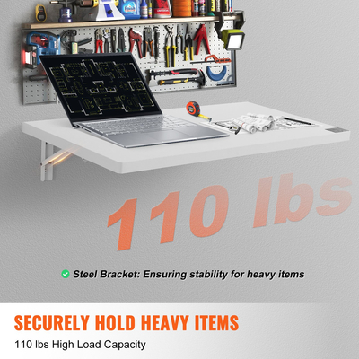 VEVOR Επιτοίχιο Πλωτό Πτυσσόμενο Επιτραπέζιο Γραφείο Φορητού Οικιακού Γραφείου 31,5x15,75 ίντσες