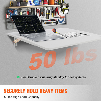 VEVOR Επιτοίχιος Επιπλωτός Πτυσσόμενος Επιτραπέζιος Φορητός υπολογιστής Home Office 31,5 x 23,6 ίντσες