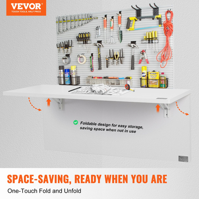 VEVOR Επιτοίχιο Επιπλωτό Πτυσσόμενο Επιτραπέζιο Γραφείο Φορητού υπολογιστή σπιτιού 47,24x19,69 in