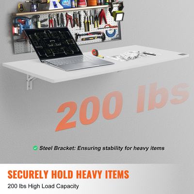 VEVOR Επιτοίχιο Επιπλωτό Πτυσσόμενο Επιτραπέζιο Γραφείο Φορητού υπολογιστή σπιτιού 47,24x19,69 in