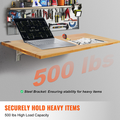 VEVOR Επιτοίχιο Επιπλωτό Πτυσσόμενο Επιτραπέζιο Γραφείο Φορητού υπολογιστή σπιτιού 47,24x19,69 in