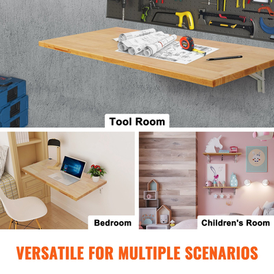 VEVOR Επιτοίχιο Επιπλωτό Πτυσσόμενο Επιτραπέζιο Γραφείο Φορητού υπολογιστή σπιτιού 47,24x19,69 in