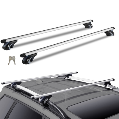VEVOR Universal Roof Rack Cross Bars, 54&quot; ράβδοι ράβδου οροφής αλουμινίου, προσαρμοσμένη υπάρχουσα υπερυψωμένη πλευρική ράγα με διάκενο, χωρητικότητα 200 lbs, ρυθμιζόμενες ράβδοι με κλειδαριές, για SUV, Sedan και Van