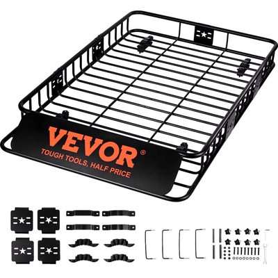 VEVOR Roof Rack Cargo Basket, 64&quot; x 39&quot; x 6&quot; Rooftop Cargo Carrier with Extension, Heavy-duty Steel 200 LBS Capacity Universal Roof Rack Basket, Αποσκευές για SUV, φορτηγό