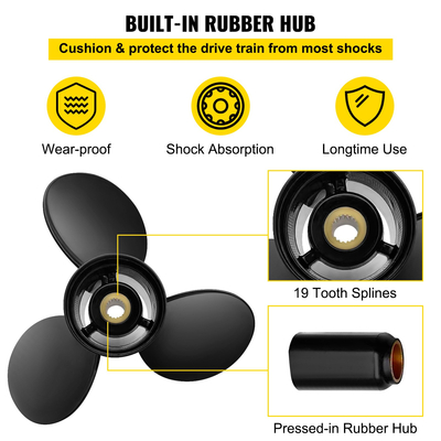 Εξωτερική προπέλα VEVOR, Αντικατάσταση για OEM 3817468, 3-Blade 14,5 \&quot; x 19\&quot; Προπέλα σκάφους από αλουμίνιο, συμβατή με Volvo Penta SX Drive Όλα τα μοντέλα, με 19 δόντια Splines, RH