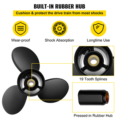 Εξωτερική προπέλα VEVOR, Αντικατάσταση για OEM 3817469, 3-Blade 14 1/4 x 21 Pitch προπέλα σκάφους από αλουμίνιο, συμβατή με Volvo Penta SX Drive Όλα τα μοντέλα, με 19 δόντια Splines, RH