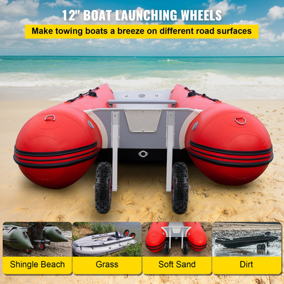 VEVOR Boat Launching Wheels, 12&quot; Boat Transom Launching Wheel, 600 LBS Loading Capacity Φουσκωτοί τροχοί εκτόξευσης σκαφών, Τροχοί εκτόξευσης σκαφών από κράμα αλουμινίου με 4 τμχ καρφίτσες γρήγορης αποδέσμευσης