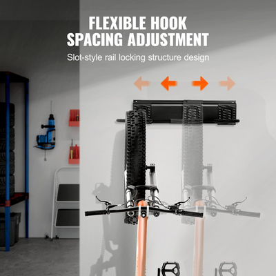 Βάση αποθήκευσης ποδηλάτου VEVOR Βάση τοίχου σε γκαράζ Κρεμάστρα για 2 ποδήλατα