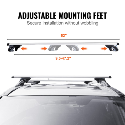 VEVOR Universal Roof Rack Crossbar 52&quot; μήκους για όχημα με υπερυψωμένη πλαϊνή ράγα