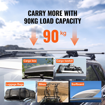 VEVOR Universal Roof Rack Crossbar 52&quot; μήκους για όχημα με υπερυψωμένη πλαϊνή ράγα