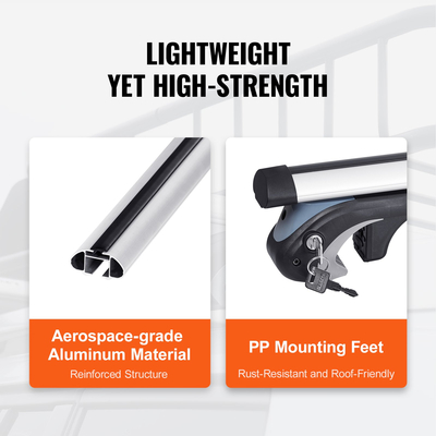 VEVOR Universal Roof Rack Crossbar 52&quot; μήκους για όχημα με υπερυψωμένη πλαϊνή ράγα