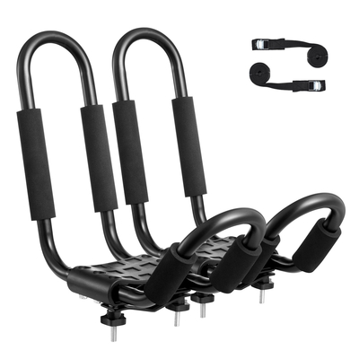 VEVOR Kayak Roof Rack 1 Pair J-Bar, Soft Roof Rack, Top Mount Tie Down, Carrier for kayak, Surf Board, Canoe, SUP, Ski Board, Mount on Car, SUV, Truck, 1 Kayak