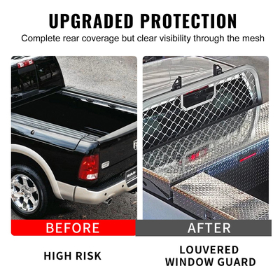 Βάση πονοκεφάλου VEVOR, χωρητικότητα 300 LBS, Διχτυωτή βάση στήριξης κρεβατιού φορτηγού, βαρέως τύπου πλέγμα φορτηγού από αλουμίνιο, προστατευτικό καμπίνας πονοκεφάλου για τις περισσότερες παραλαβές πλήρους μεγέθους