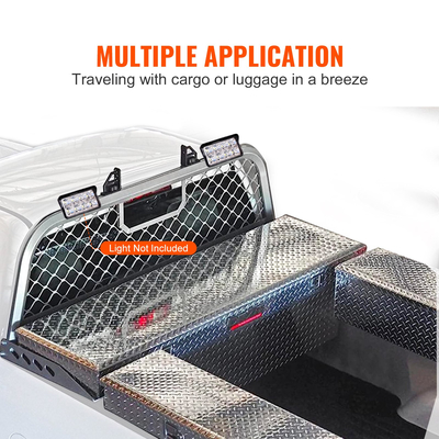 Βάση πονοκεφάλου VEVOR, χωρητικότητα 300 LBS, Διχτυωτή βάση στήριξης κρεβατιού φορτηγού, βαρέως τύπου πλέγμα φορτηγού από αλουμίνιο, προστατευτικό καμπίνας πονοκεφάλου για τις περισσότερες παραλαβές πλήρους μεγέθους