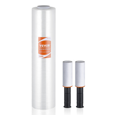 VEVOR Stretch Film, 15 ίντσες x 1000 πόδια, 1 Pack, 60 Gauge Industrial Strength Clear ανθεκτικό ελαστικό ρολό περιτύλιξης, βαρέως τύπου Shrink Film Stretch Wrap με λαβές για τύλιγμα παλέτας Αποστολή Μετακίνηση