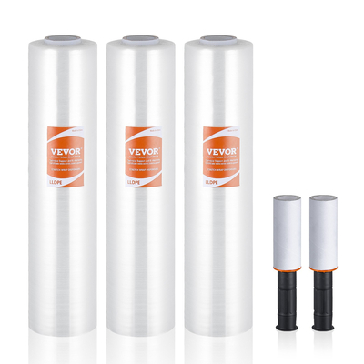 VEVOR Stretch Film, 15 ίντσες x 1000 πόδια, 3 Pack, 60 Gauge Industrial Strength Clear ανθεκτικό ρολό τεντώματος, βαρέως τύπου Shrink Film Stretch Wrap με λαβές για τύλιγμα παλέτας Αποστολή μετακίνηση