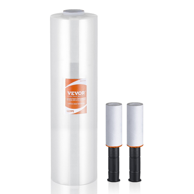 VEVOR Stretch Film, 15 ίντσες x 1200 πόδια, 1 Pack, 80 Gauge Industrial Strength Clear ανθεκτικό ρολό ελαστικού περιτυλίγματος, βαρέως τύπου Shrink Film Stretch Wrap με λαβές για τύλιγμα παλετών Αποστολή μετακίνηση