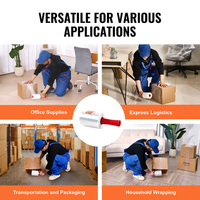 VEVOR Stretch Film, 5 ίντσες x 1000 πόδια, 2 Pack, 80 Gauge Industrial Strength Clear ανθεκτικό ελαστικό ρολό περιτύλιξης, βαρέως τύπου Shrink Film Stretch Wrap με λαβές για τύλιγμα παλέτας Αποστολή Μετακίνηση