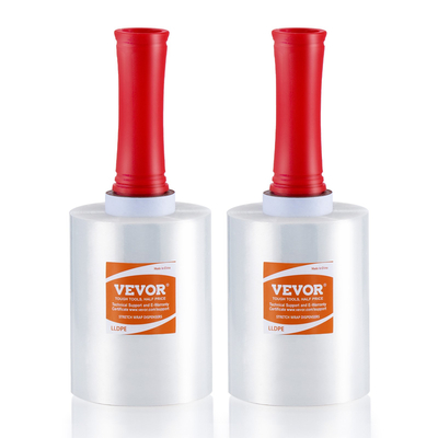 VEVOR Stretch Film, 5 ίντσες x 1000 πόδια, 2 Pack, 80 Gauge Industrial Strength Clear ανθεκτικό ελαστικό ρολό περιτύλιξης, βαρέως τύπου Shrink Film Stretch Wrap με λαβές για τύλιγμα παλέτας Αποστολή Μετακίνηση