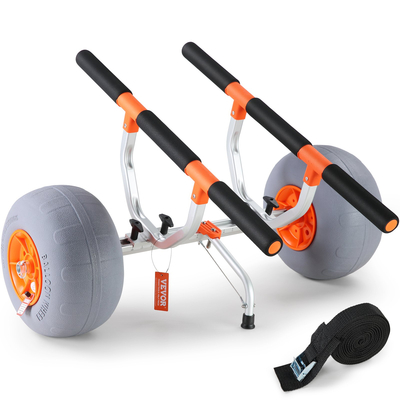 Καρότσι καγιάκ VEVOR Heavy Duty, χωρητικότητα φόρτωσης 350 λίβρες, αναδιπλούμενο καρότσι κανόε με λάστιχα 12&#039;&#039;, ρυθμιζόμενο πλάτος φορέα &amp; αντιολισθητικό πόδι στήριξης, για καγιάκ Canoes Paddleboards Float Mats Jon Boats