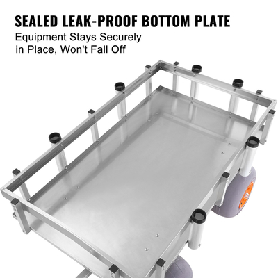 Καρότσι ψαρέματος παραλίας VEVOR, χωρητικότητα φόρτωσης 500 λίβρες, καρότσι ψαριών και θαλάσσης με τέσσερις 13&quot; Big Wheels PU Balloon ελαστικά για άμμο, βαρέως τύπου καρότσι αλουμινίου Pier Wagon με 6 βάσεις για καλάμι για ψάρεμα, πικνίκ