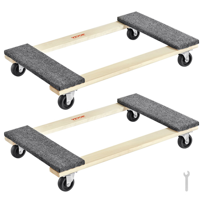 VEVOR Furniture Dolly, 1000 lbs Κάθε χωρητικότητα φόρτωσης, 2 πακέτα, 18&quot; x 30&quot;, 8 x 3&quot; PP περιστρεφόμενοι τροχοί, βαρέως τύπου έπιπλα σκληρού ξύλου Moving Dolly, Mover&#039;s Dolly, Κινητό καρότσι με ρόδες για βαριά έπιπλα