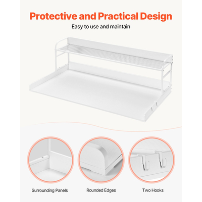 VEVOR Πλυντήριο Στεγνωτήριο Πάγκος με Ράφι 54&quot;x27&quot; Ξύλινο Κάλυμμα Πλυντηρίου Στεγνωτηρίου Λευκό