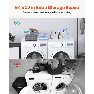 VEVOR Πλυντήριο Στεγνωτήριο Πάγκος 54&quot; x 27&quot; Ξύλινο Πλυντήριο και Στεγνωτήριο Πάνω Λευκό