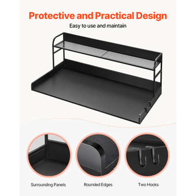 VEVOR Πλυντήριο Στεγνωτήριο Πάγκος με Ράφι 54&quot;x27&quot; Ξύλινο Κάλυμμα Πλυντηρίου Στεγνωτηρίου Μαύρο