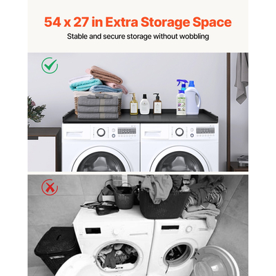 VEVOR 3 Panels Πλυντήριο Στεγνωτήριο Πάγκος 54&quot;x27&quot; Ξύλινο Πλυντήριο Στεγνωτήριο Κάλυμμα Μαύρο