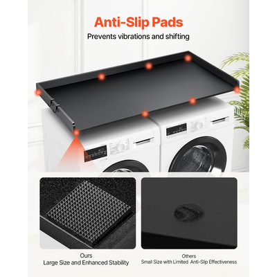 VEVOR 3 Panels Πλυντήριο Στεγνωτήριο Πάγκος 54&quot;x27&quot; Ξύλινο Πλυντήριο Στεγνωτήριο Κάλυμμα Μαύρο