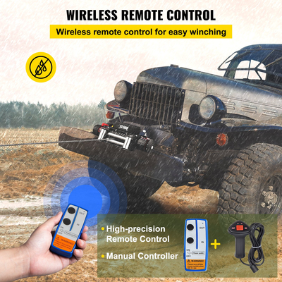 VEVOR Ηλεκτρικό βαρούλκο 13500lb/6123kg, Βαρούλκο ανάκτησης καλωδίων από χάλυβα 12V, βαρούλκο με ασύρματο τηλεχειριστήριο, ρολό με τιμόνι και ισχυρό μοτέρ για σκάφη, UTV, αξεσουάρ ATV Wrangler