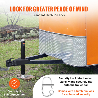 Ζεύκτης ρυμουλκούμενου VEVOR A-Frame, Ταιριάζει σε μέγεθος μπάλας κοτσαδόρου 2 ιντσών, ικανότητα ρυμούλκησης 8000 λίβρες, χαλύβδινος σύνδεσμος βαρέως τύπου, Ιδανικός για ρυμούλκηση Station Wagon, Pickup Trucks, SUV, τροχόσπιτα, επιφάνεια μαύρης επίστρωσης