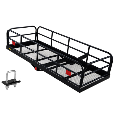 Βάση μεταφοράς φορτίου VEVOR Hitch, 60 x 24 x 14 σε αναδιπλούμενο ατσάλινο καλάθι φορτίου με κοτσαδόρο, χωρητικότητα φόρτωσης 400 λίβρες Σχάρα μεταφοράς αποσκευών με σταθεροποιητή, χωράει σε δέκτη κοτσαδόρου 2&quot; για παραλαβή φορτηγών SUV