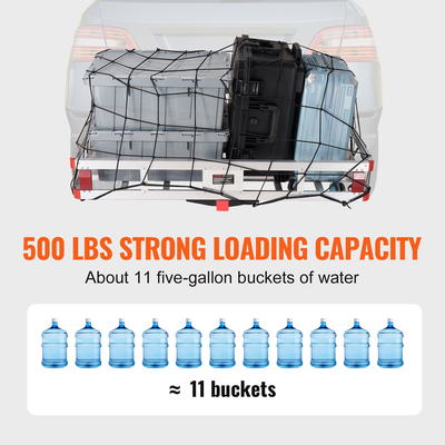 VEVOR 49.4 x 22.4 x 7.1 in Hitch Carrier, 500lbs Loading Capacity Trailer Hitch Mounted Cargo, Αντισκωριακή σχάρα μεταφοράς αποσκευών από αλουμίνιο Ταιριάζει σε δέκτη κοτσαδόρου 2&quot; για SUV Truck Pickup Camping
