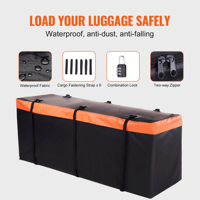 VEVOR Hitch Cargo Carrier, 60 x 24 x 6 σε αναδιπλούμενο ατσάλινο καλάθι φορτίου με κοτσαδόρο, 500 λίβρες ράφι μεταφοράς αποσκευών με αδιάβροχο σάκο φορτίου &amp; δίχτυ φορτίου, προσαρμοσμένο δέκτη κοτσαδόρου 2&quot; για παραλαβή φορτηγών SUV