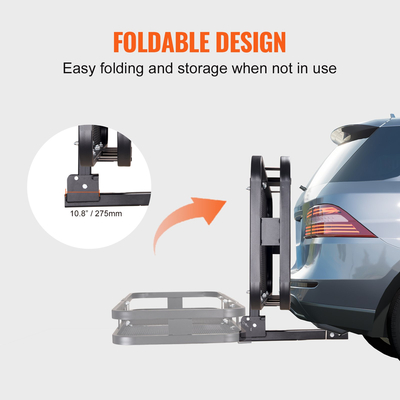 VEVOR Hitch Cargo Carrier, 60 x 24 x 6 σε αναδιπλούμενο ατσάλινο καλάθι φορτίου με κοτσαδόρο, 500 λίβρες ράφι μεταφοράς αποσκευών με αδιάβροχο σάκο φορτίου &amp; δίχτυ φορτίου, προσαρμοσμένο δέκτη κοτσαδόρου 2&quot; για παραλαβή φορτηγών SUV