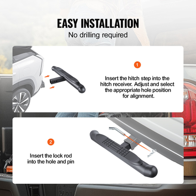 VEVOR Hitch Step for 2&quot; Receiver Universal Trailer Row Πίσω προφυλακτήρας Χάλυβας