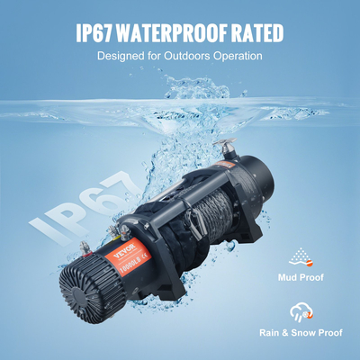 Ηλεκτρικό βαρούλκο VEVOR, βαρούλκο νάιλον σχοινιού χωρητικότητας 12V 10.000 lb, Βαρούλκο IP67 7/20” x 85 ft ATV με ασύρματο τηλεχειριστήριο χειρός &amp; Hawse Fairlead για ρυμούλκηση SUV φορτηγού Jeep Off-Road Truck Trailer Boat