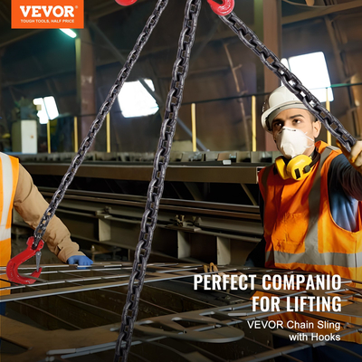 VEVOR 1/4&quot; x 5&#039; Chain Sling 4 Legs G80 Lifting Chain with Grab Hooks 6600 lbs