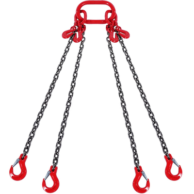VEVOR 1/4&quot; x 5&#039; Chain Sling 4 Legs G80 Lifting Chain with Grab Hooks 6600 lbs