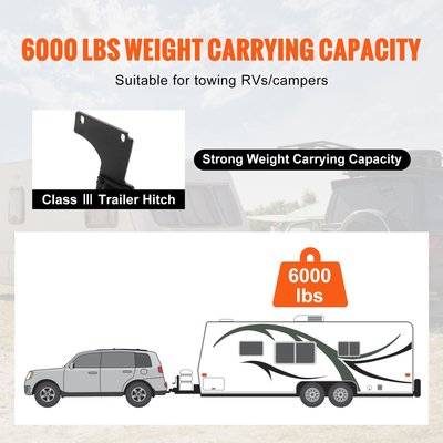 Κοτσαδόρος ρυμουλκούμενου VEVOR Class 3, δέκτης 2 ιντσών, πλαίσιο από χαλύβδινο σωλήνα Q455B, συμβατό με Jeep Grand Cherokee 2011-2023, Ανάρτηση πολλαπλών προσαρμογών για λήψη μπάλας, φορέας φορτίου, ράφι ποδηλάτων, γάντζος ρυμούλκησης, μαύρο