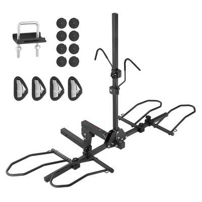 Βάση ποδηλάτου VEVOR Hitch Mount Bike Rack, στυλ πλατφόρμας 2 ποδηλάτων, 160 LBS Max Capacity Bike Rack Hitch για δέκτη 2 ιντσών, τιτλοδοτούμενο και αναδιπλούμενο φορέα ποδηλάτου με ελαστικά πλάτους έως 5&quot;, για αυτοκίνητο, SUV, φορτηγό, RV, Ορθογώνια διασύνδεση