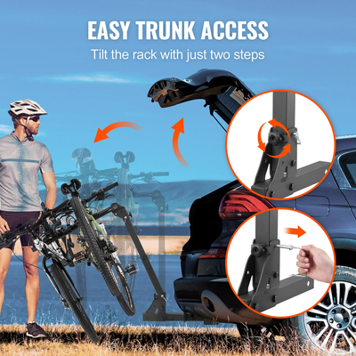 Βάση ποδηλάτου VEVOR Hitch, 4-Bike Carrier Rack, 150 LBS Bike Rack Hitch για δέκτη 2 ιντσών, με τίτλο και αναδιπλούμενο φορέα ποδηλάτου με μπουλόνι U ​​No-Wobble και ιμάντα, για αυτοκίνητο, SUV, Truck, RV, Ορθογώνια διασύνδεση